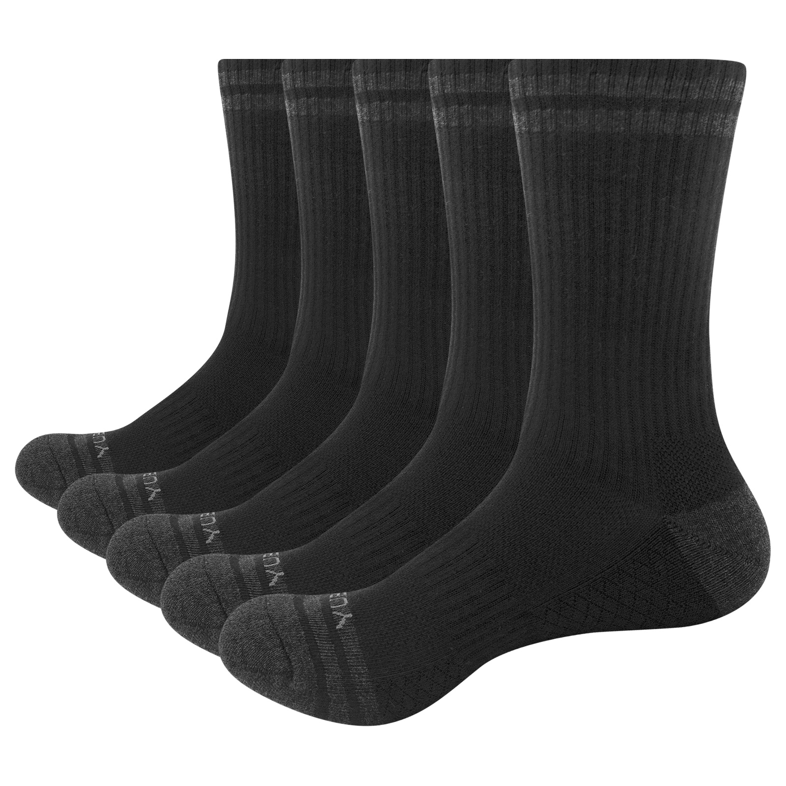 5PM2005 Mens Athletic Socks Combed Cotton Terry Cushioned Crew Socks Daily Wear Work