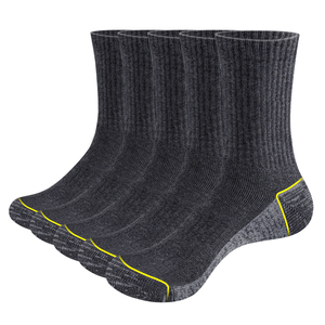 5PM2406 Mens Work Socks Moisture Wicking Cotton Cushioned Fitness Training Socks 