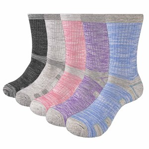 YUEDGE Mens Wicking Breathable Combed Cotton Athletic Cushion Crew Casual Dress Socks 