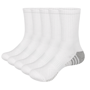5PW2325 Womens Training Crew Socks Moisture Wicking Cushioned Breathable Cotton Casual Sports Socks