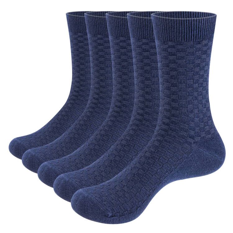 5PM2202 Mens Dress Socks Soft Top Comfort Combed Cotton Lycra Daily Thin Socks For Men 5-13, 5 Pairs