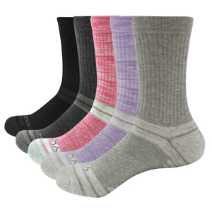 5PW1501 Female Comfort Combed Cotton Cushioned Crew Golf Walking Running Athletic Socks(5 Pairs)