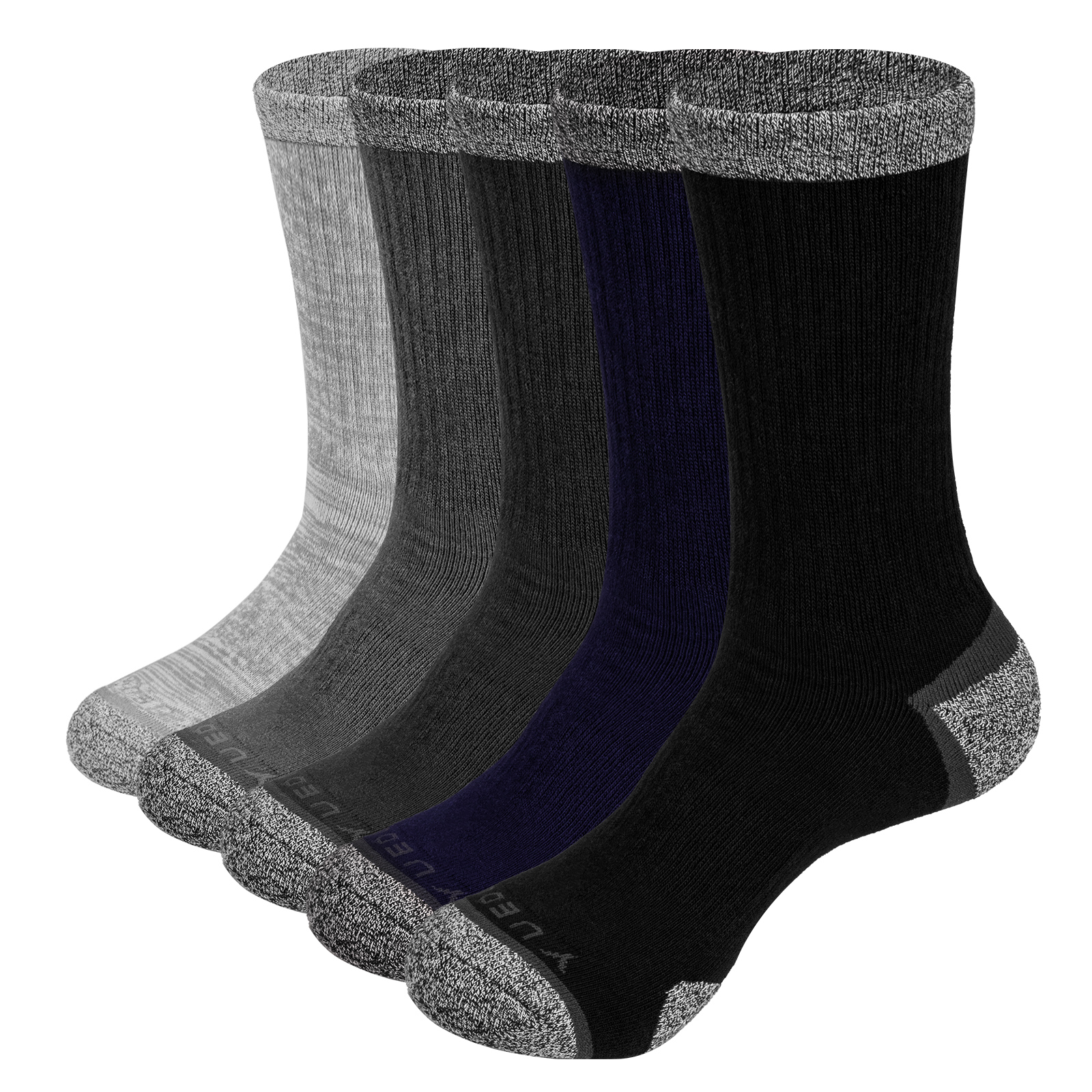 5PM1808 Men Cushioned Combed Cotton Mid Calf Thick Thermal Winter Sports Socks