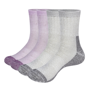 2PW2306 Womens Merino Wool Thermal Socks Cushioned Warm Socks Padded Winter Boot Socks, 2 Pairs