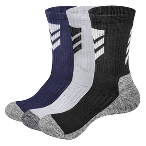 2P1909 Terry Cushion Silicone Non-slip Grip Socks Soccer Football Hospital Socks (3 Pair/Pack)