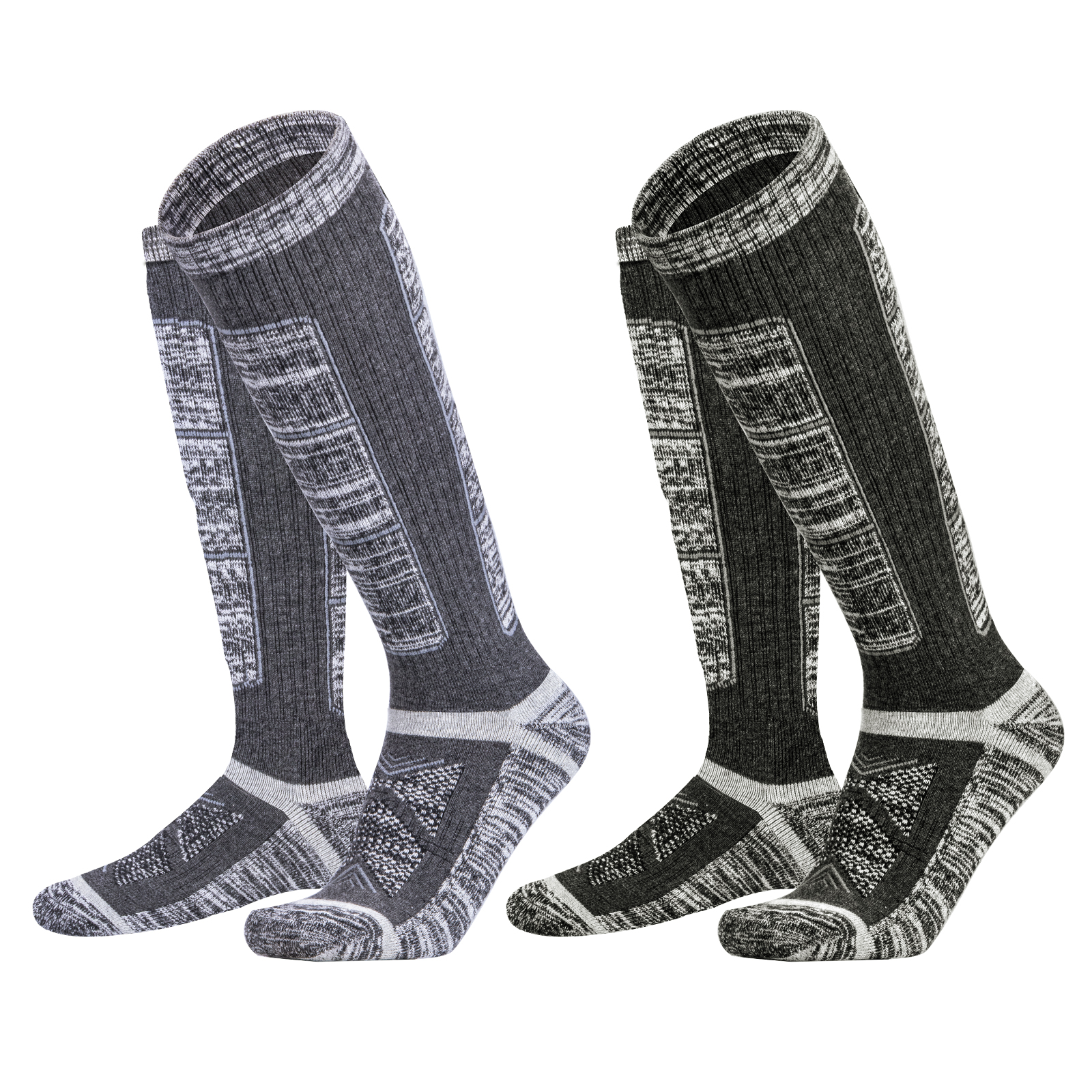 2P2209 Knee High Merino Wool Socks Cushioned Thermal Warm Winter Ski Snowboarding Sports Socks
