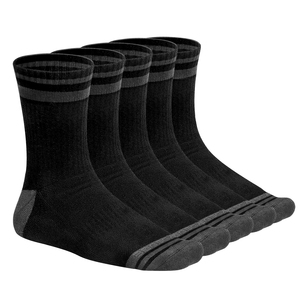 5PM2005 Mens Athletic Socks Combed Cotton Terry Cushioned Crew Socks Daily Wear Work