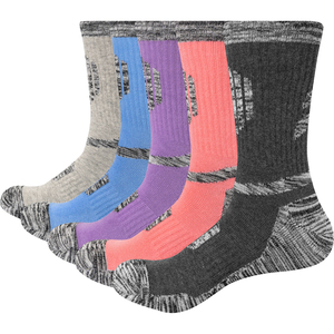 YUEDGE Women's Hiking Socks Moisture Wicking Sports Outdoor Cotton Cushion Crew Athletic Socks for Women Size 6-12 