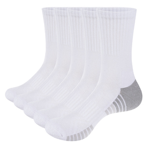 5PW2325 Womens Training Crew Socks Moisture Wicking Cushioned Breathable Cotton Casual Sports Socks