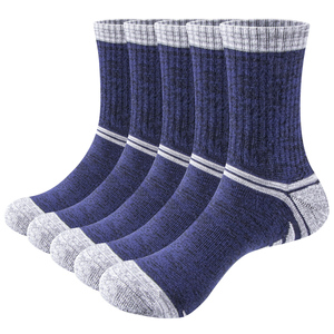 5PM1501 Men's Cushioned Crew Socks Moisture Wicking Cotton Casual Fitness Socks
