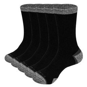 5PM1808 Men Cushioned Combed Cotton Thick Thermal Winter Sports Socks, 5 Pairs/Pack