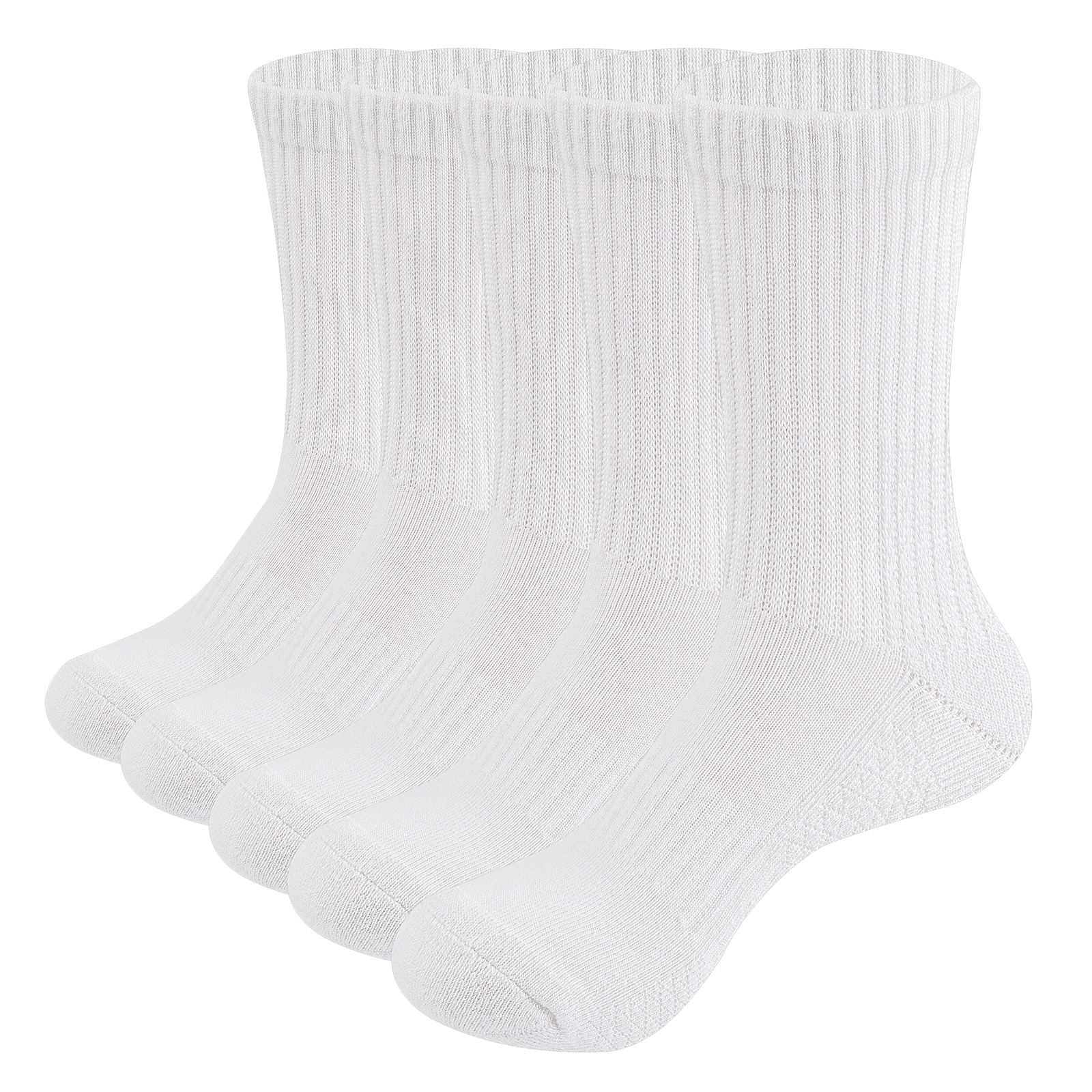 5PW2005 Women Athletic Socks Combed Cotton Terry Cushioned Casual Crew Socks For Ladies
